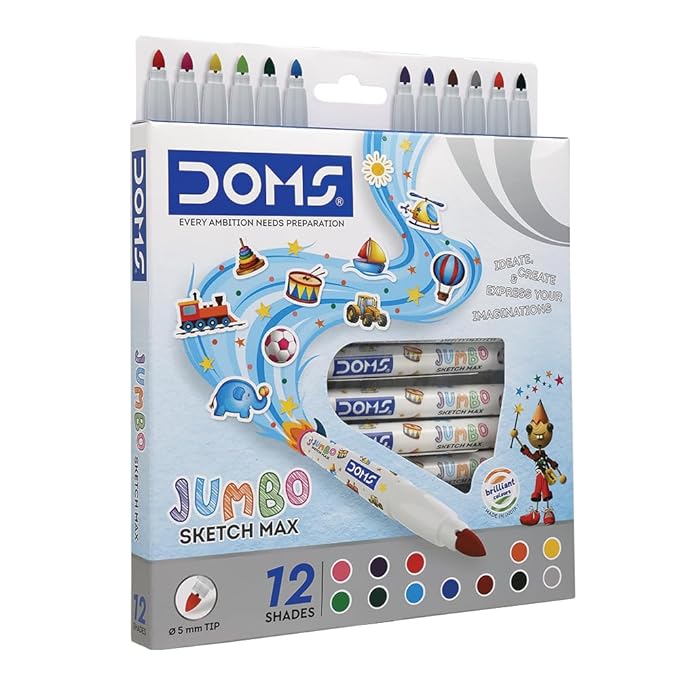 DOMS, Sketch Pen - JUMBO SKETCH MAX | Set of 12.