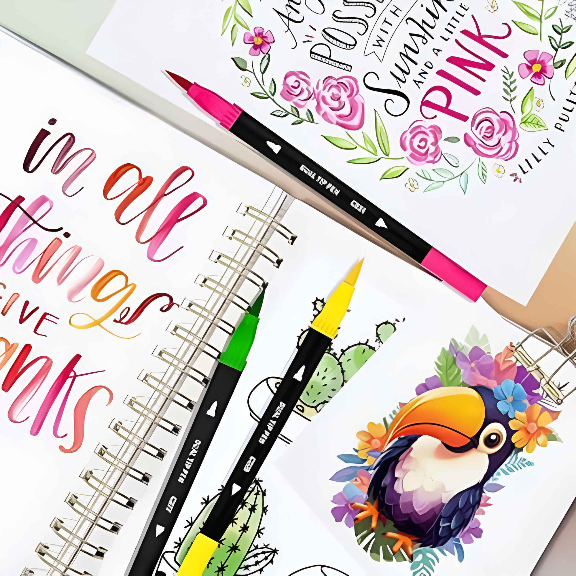 TOMBOW, Brush Pen - Dual | Tropical Palette | Set of 6.