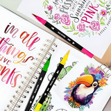TOMBOW, Brush Pen - Dual | Tropical Palette | Set of 6.