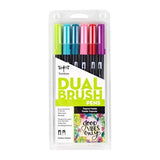 TOMBOW, Brush Pen - Dual | Tropical Palette | Set of 6.