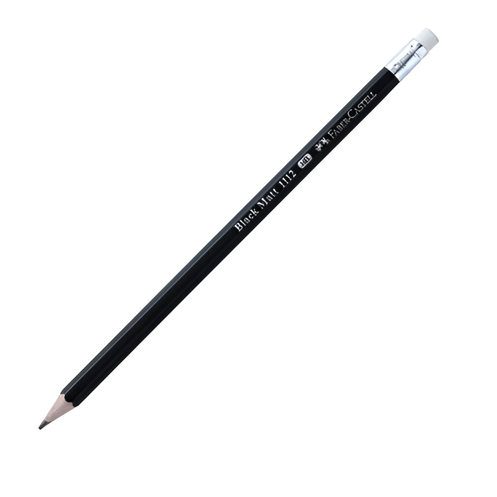 FABER-CASTELL, Pencil - Black Matt Eraser Tip | 2B | Pack of 10.