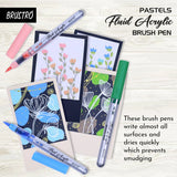 BRUTRO, Pastels Brush Pen - Fluid Acrylic | Set of 14.