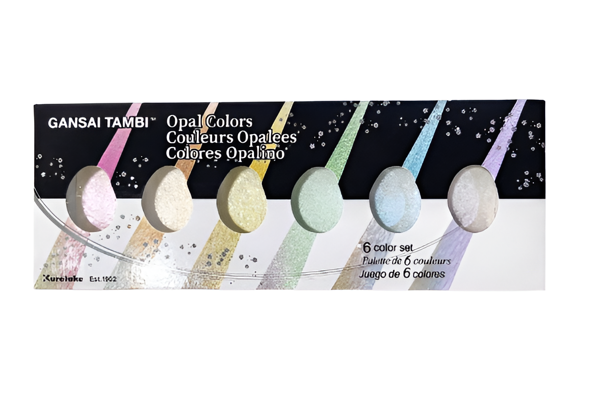 ZIG, Watercolour - Gansai Tambi | OPAL Colors | Set of 6.