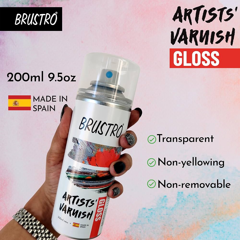 BRUSTRO, Varnish Spray - Artists | Gloss | 200 ml.