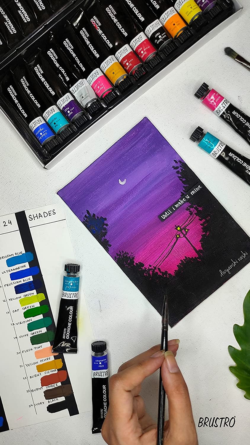 BRUSTRO, Gouache Colour - Artists | 12Shades | 12ml.