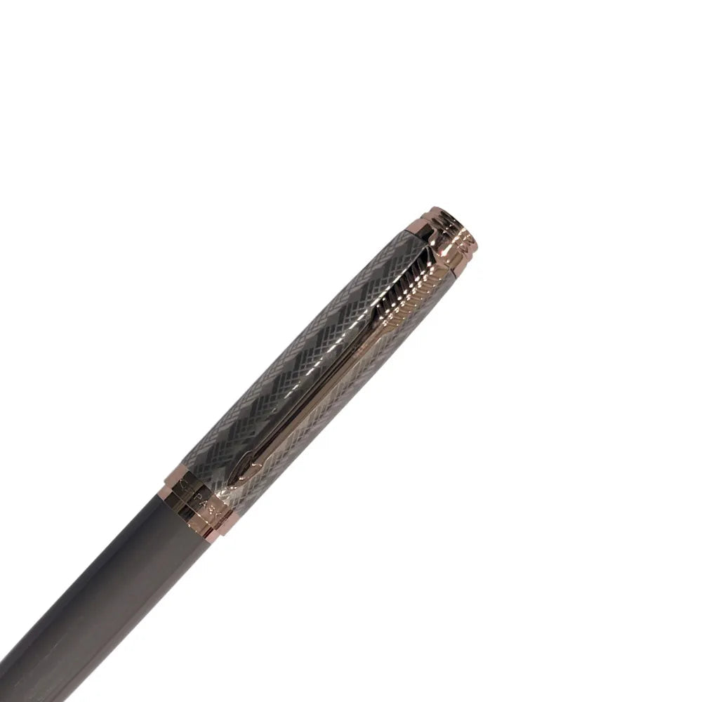 PARKER, Rollerball Pen - AMBIENT DELUXE | Grey | Rose Gold Trim.