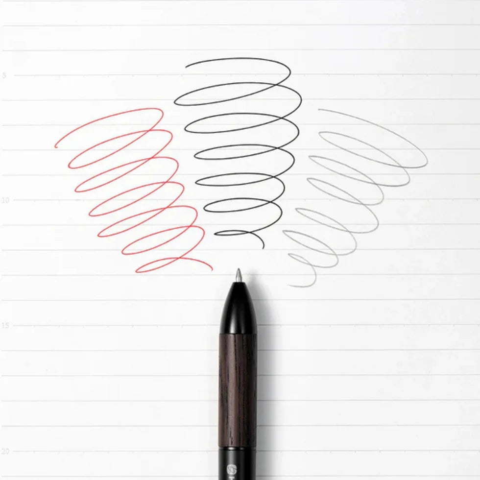 KACO, Multifunction Pen - EASY | 3 in 1 | Black Metal/Wooden | 0.5mm.