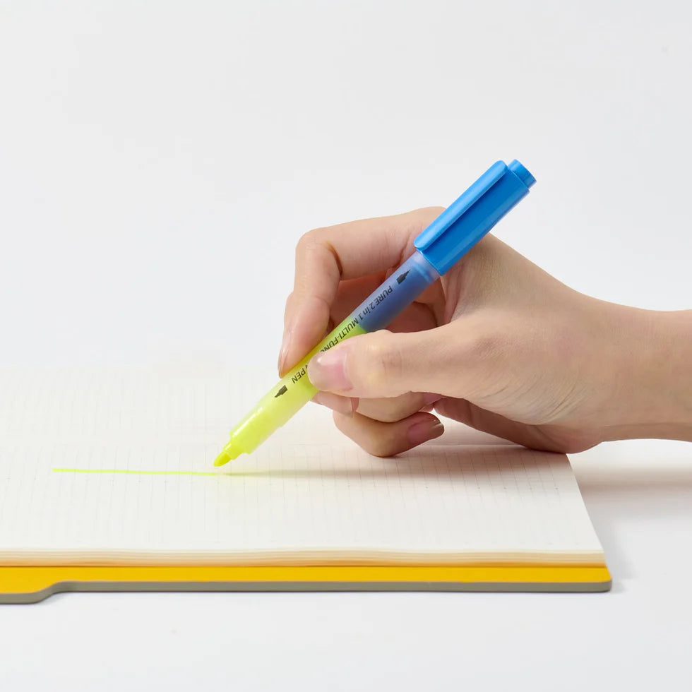 KACO, Multifunction Pen And Highlighter | PURE | 2 in 1 | Blue/Yellow.