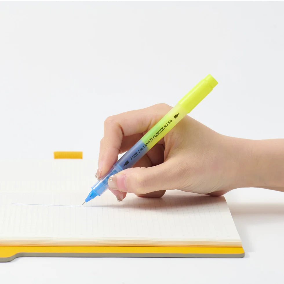 KACO, Multifunction Pen And Highlighter | PURE | 2 in 1 | Blue/Yellow.