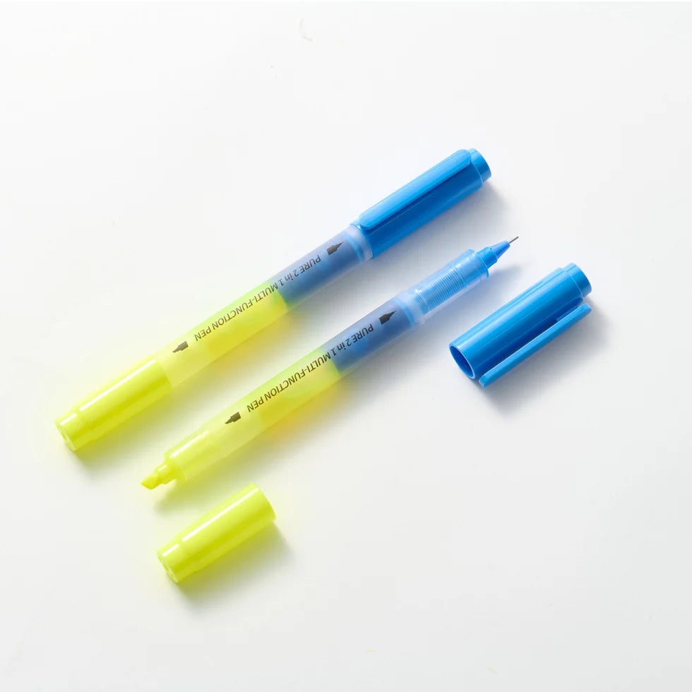 KACO, Multifunction Pen And Highlighter | PURE | 2 in 1 | Blue/Yellow.