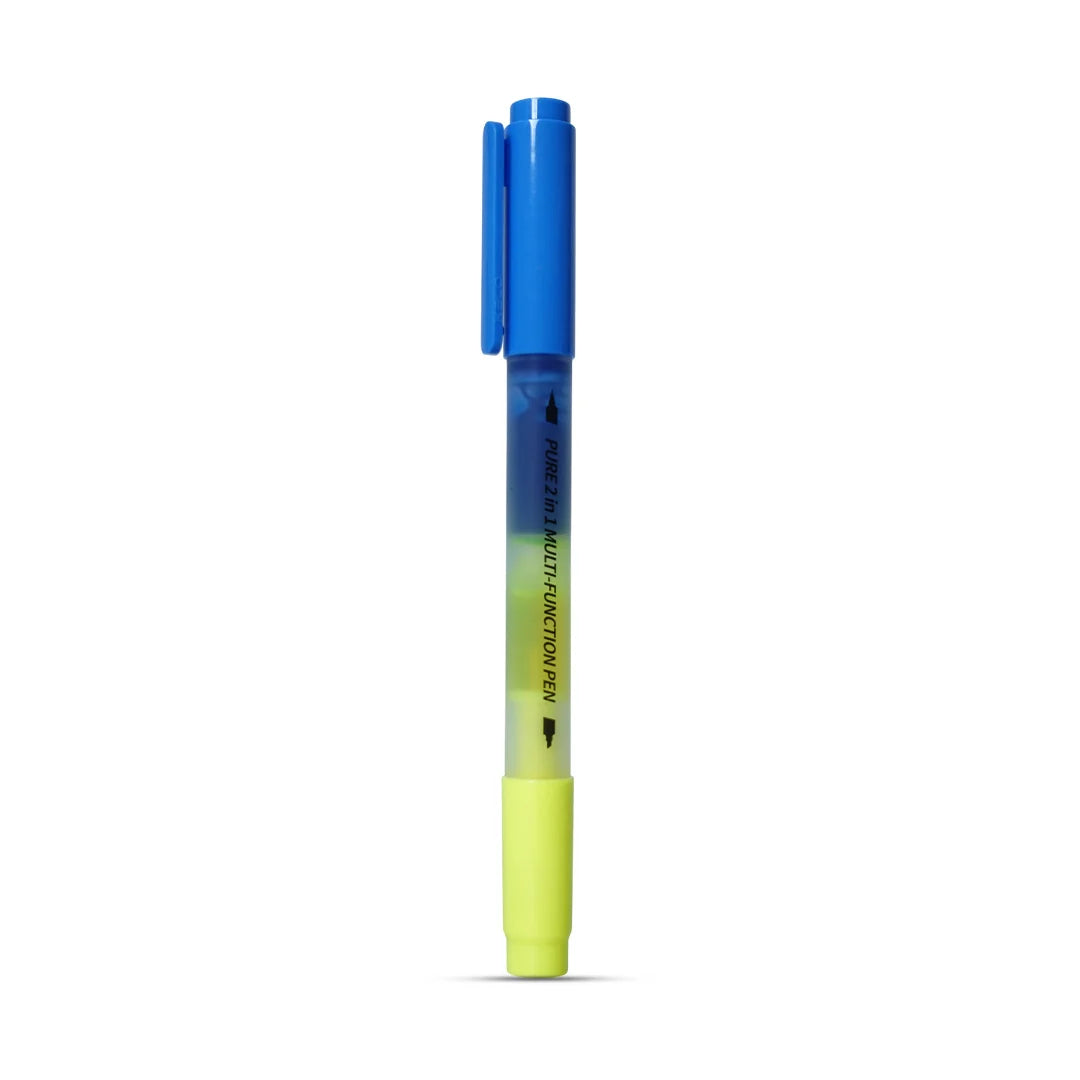 KACO, Multifunction Pen And Highlighter | PURE | 2 in 1 | Blue/Yellow.