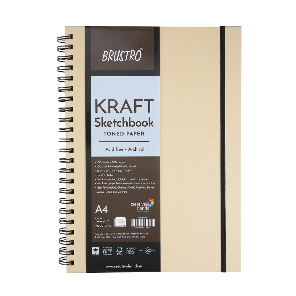 BRUSTRO, Kraft Sketch Book - Toned Paper.