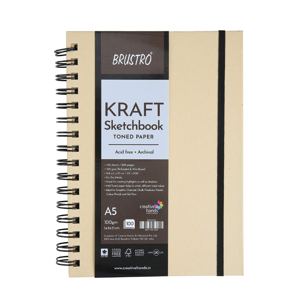 BRUSTRO, Kraft Sketch Book - Toned Paper.