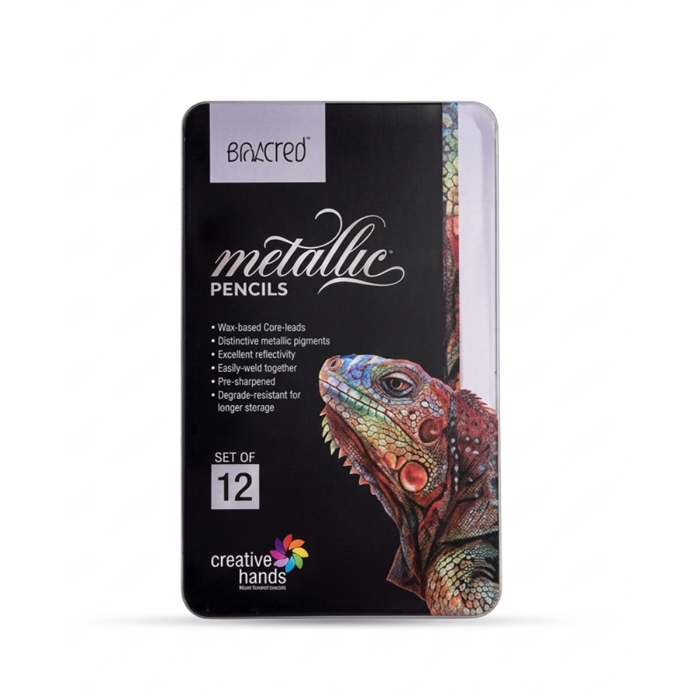 BRUSTRO, Metallic Colour Pencils | Set Of 12.