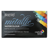 BRUSTRO, Metalic Watercolour | Half Pan | 12shades.