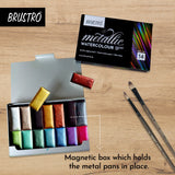 BRUSTRO, Metalic Water colour | Pocket Set | 14shades.