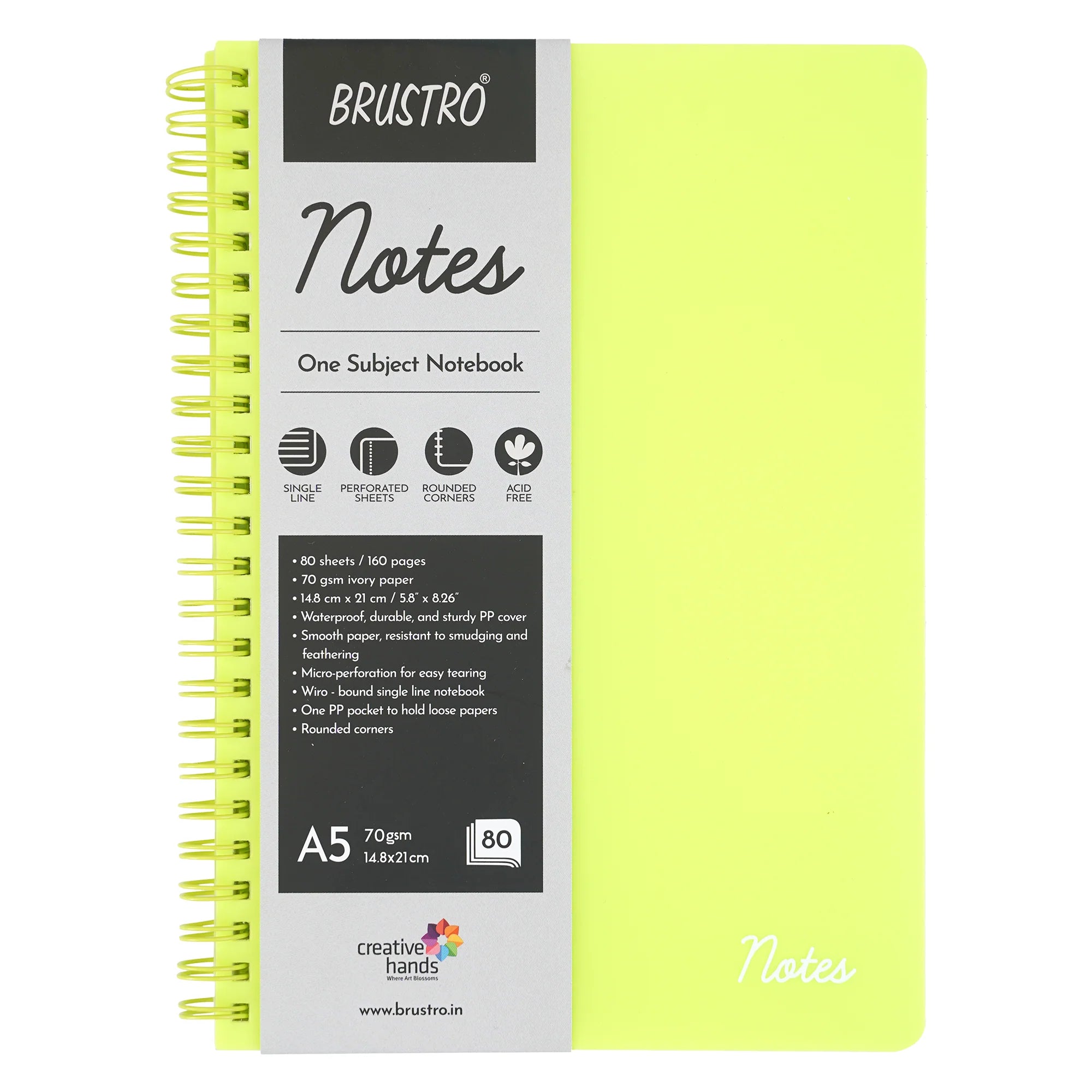 BRUSTRO, One Subject Notebook | A5 | 70 Gsm | 80 Page.