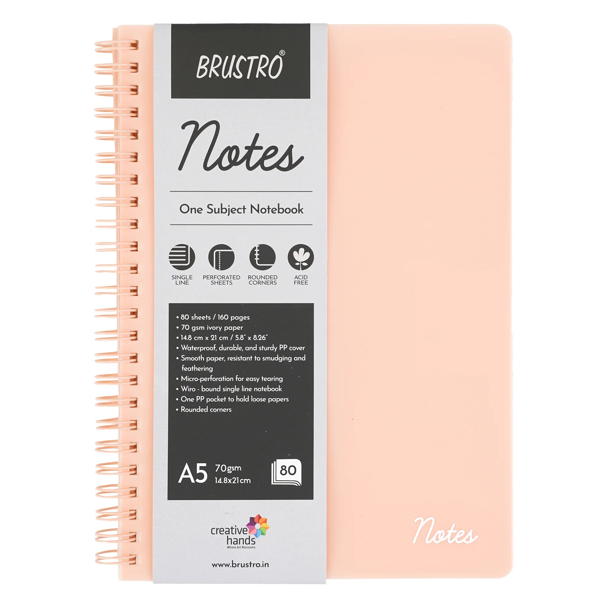 BRUSTRO, One Subject Notebook | A5 | 70 Gsm | 80 Page.