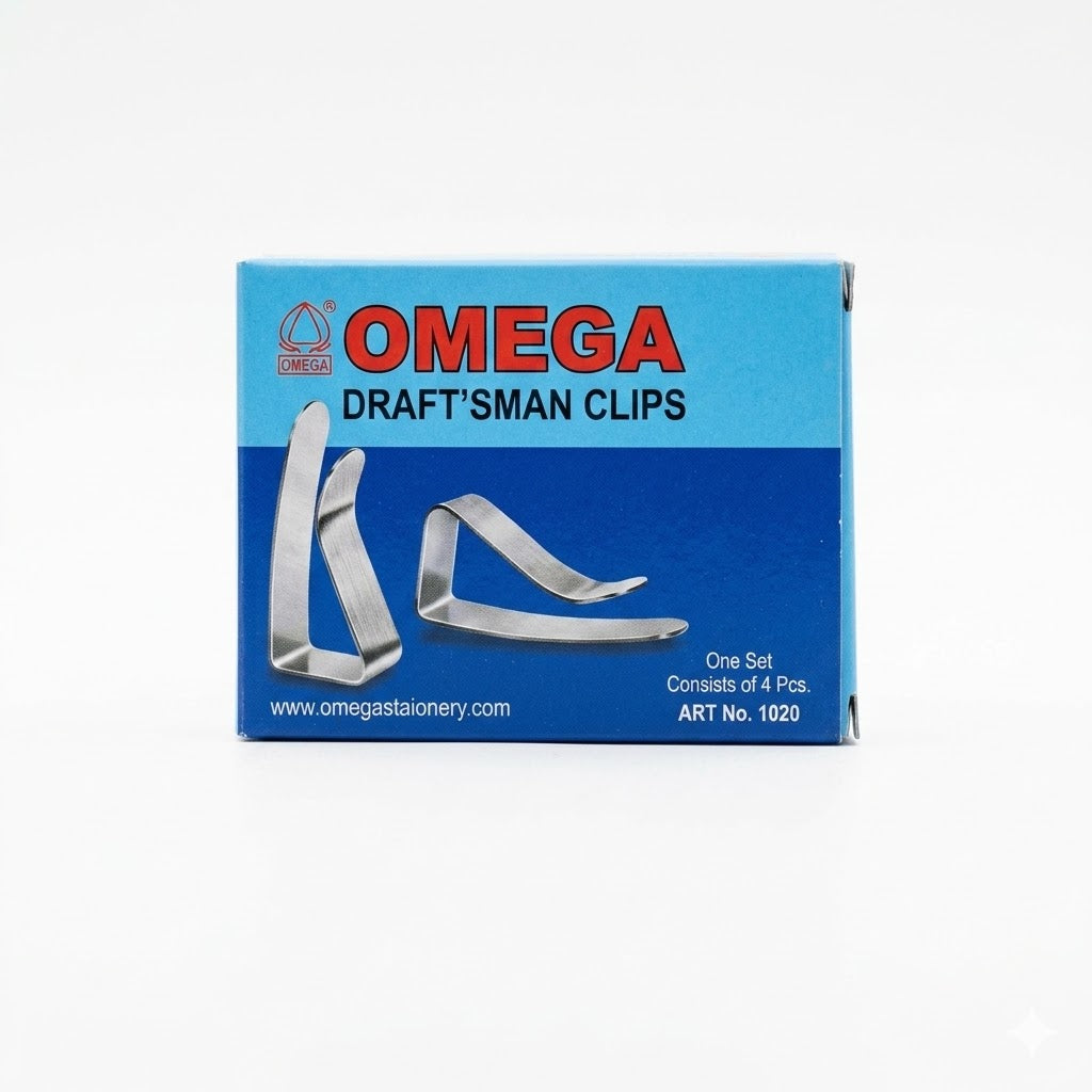 OMEGA, Drawing Board Clip - Metal | 4 Pcs.