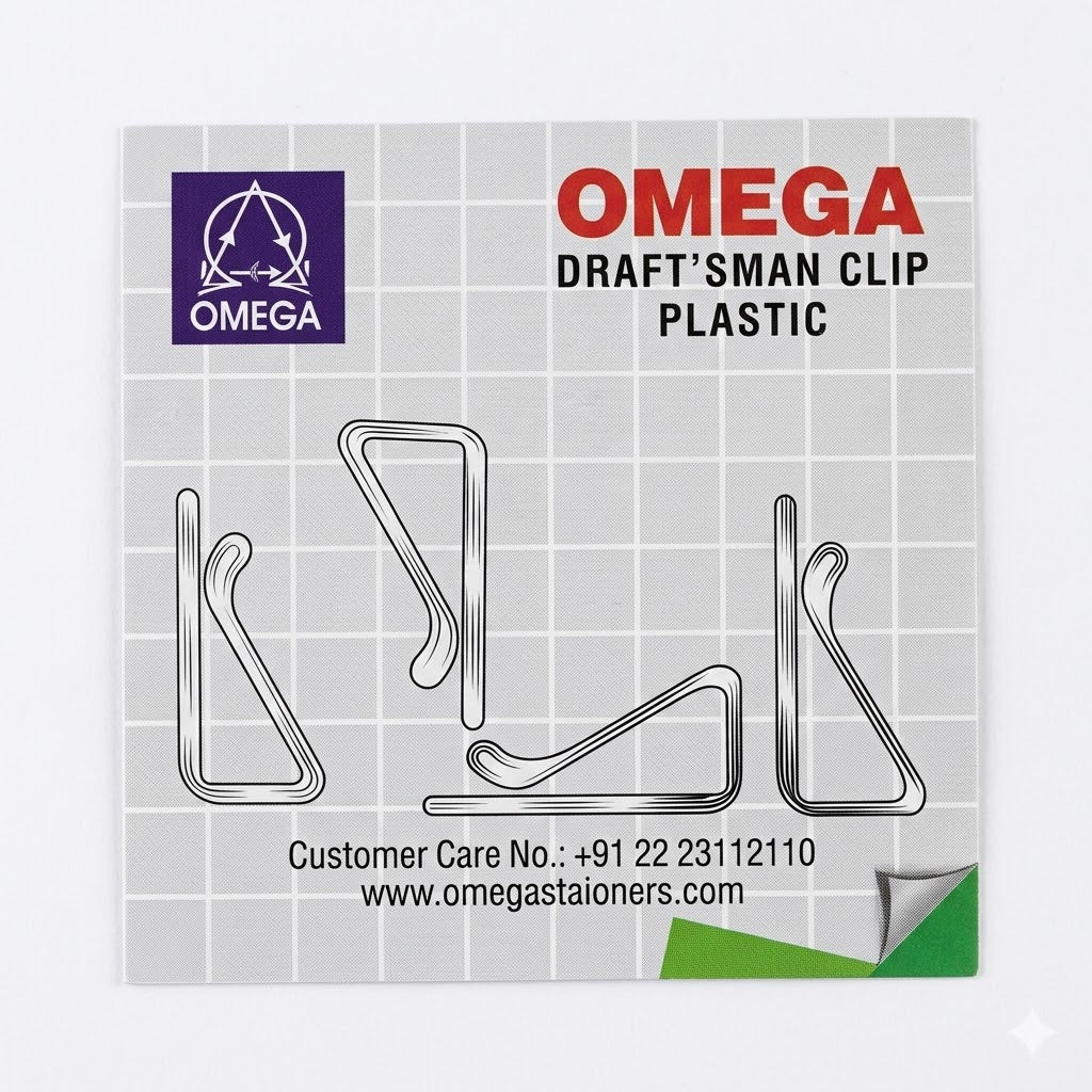 OMEGA, Drawing Board Clip - Plastic | 4 Pcs.