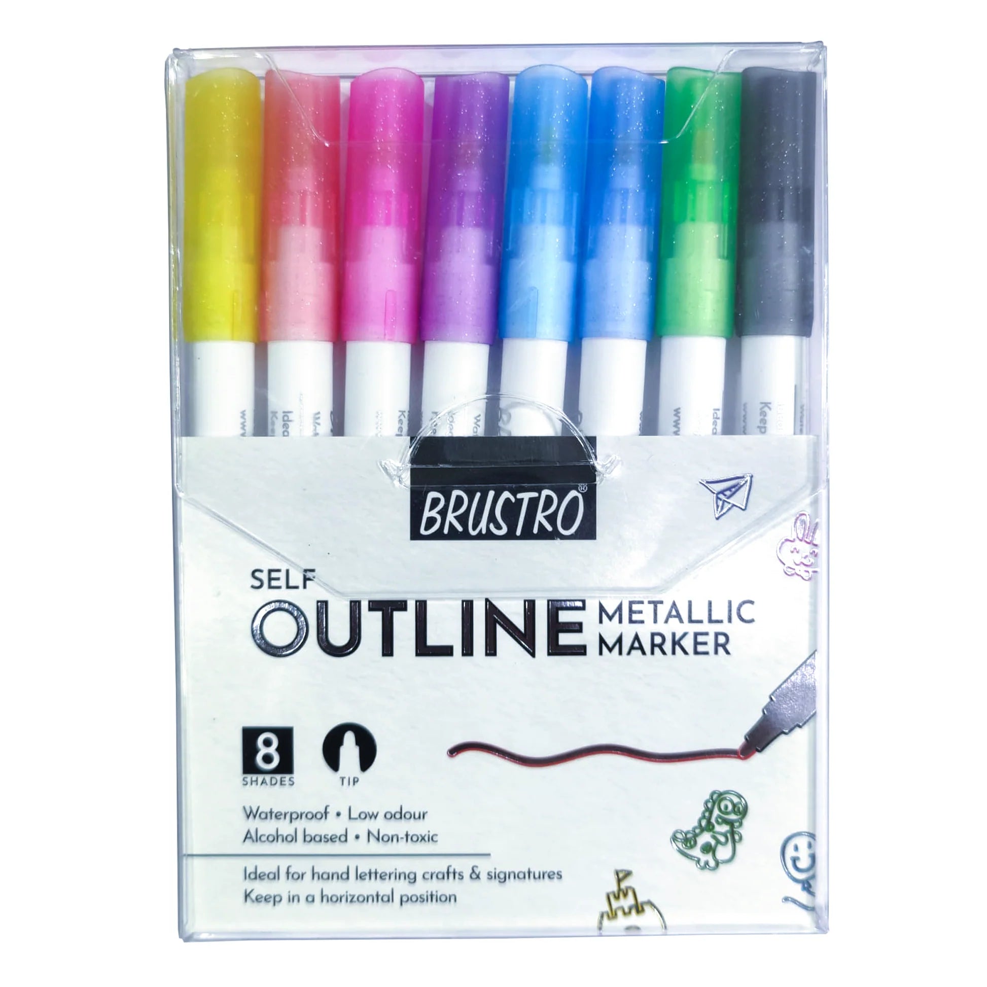 BRUSTRO, Metallic Marker | Set Of 8.