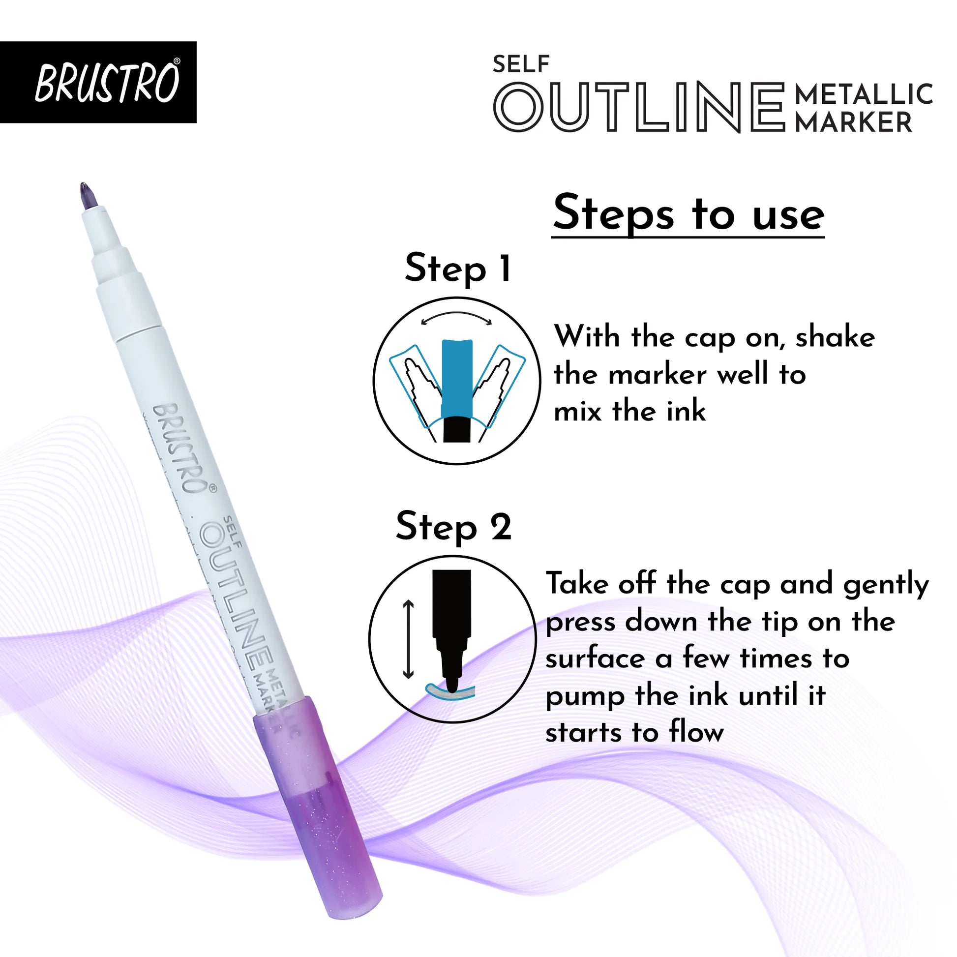 BRUSTRO, Metallic Marker | Set Of 8.