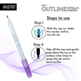 BRUSTRO, Metallic Marker | Set Of 8.