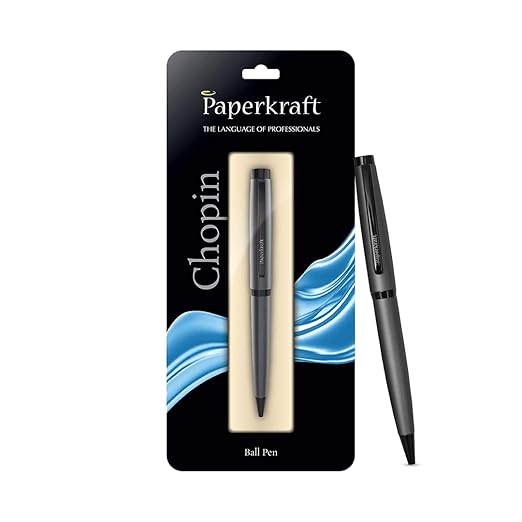 PAPERKRAFT, Ballpoint Pen - Chopin | Matte Grey | Black trim.