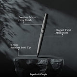 PAPERKRAFT, Ballpoint Pen - Chopin | Matte Grey | Black trim.