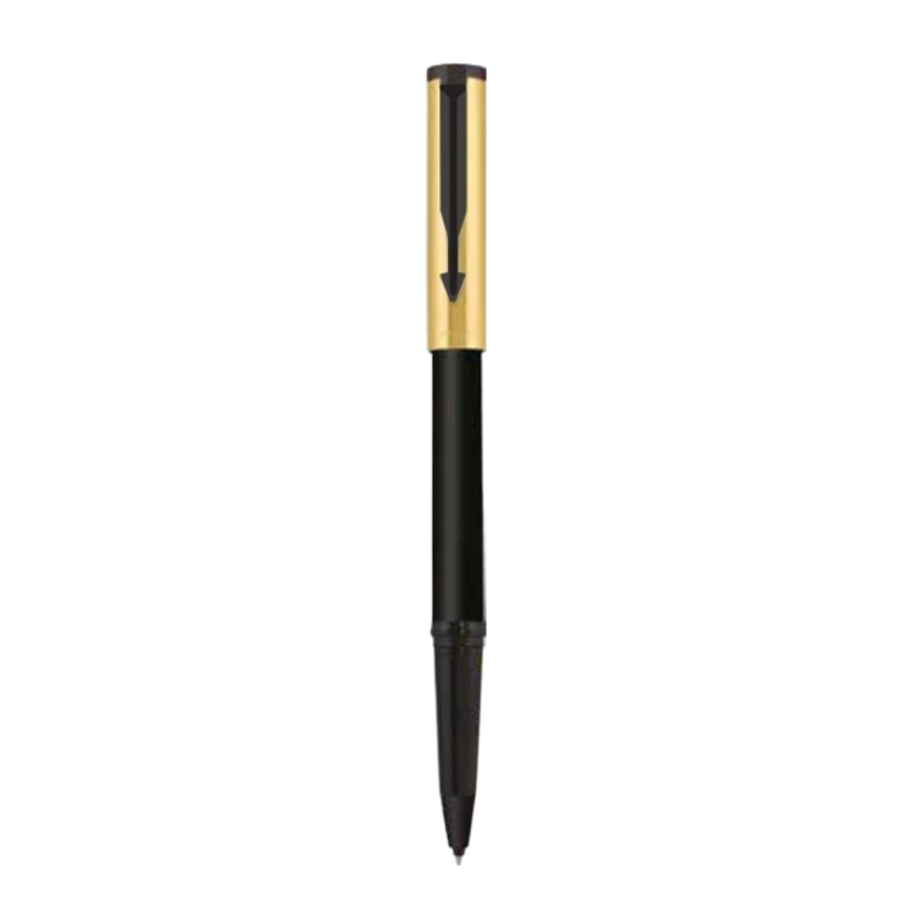 PARKER, Rollerball Pen - BETA Premium | Silver/Gold Finish Cap | Coated Clip.