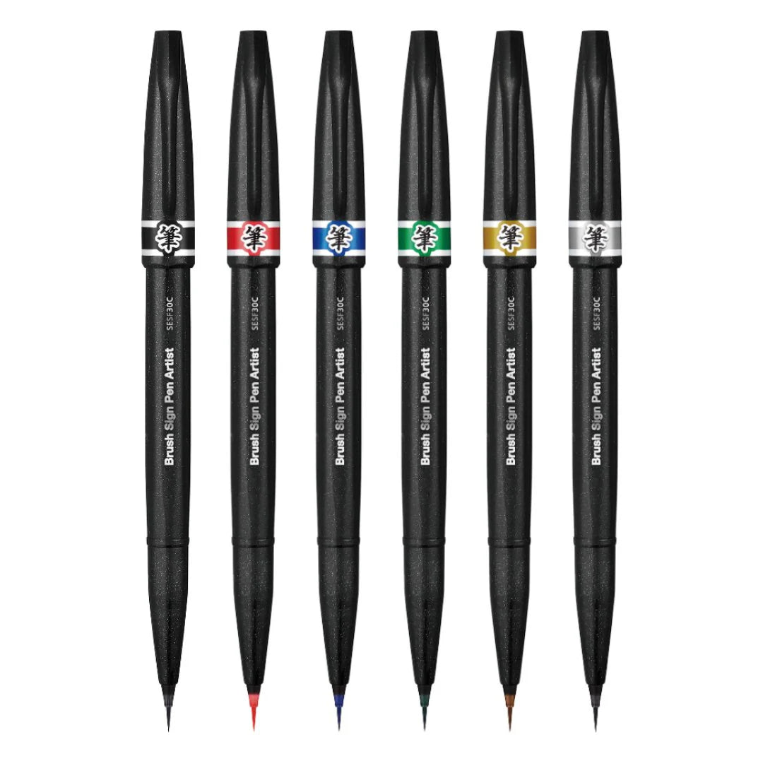 PENTEL, Brush Sign Pen - Artist | Set of 6.