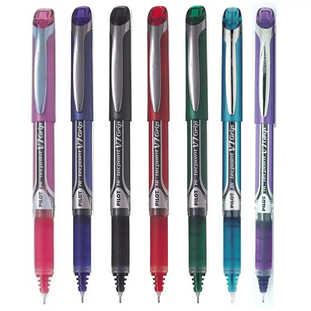 PILOT, Rollerball Pen - HI Tecpoint V7 Grip | Set of 7 | 0.7 mm.