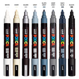 UNI, Paint Marker - POSCA | MONOTONE | Set of 8 | 1.8 ~ 2.5 mm.