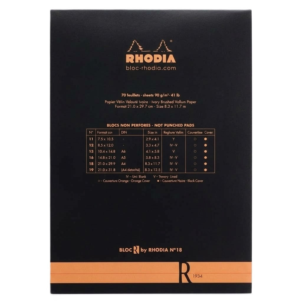 RHODIA, Paper Pad - N° 18 | Blank | 70 Sheets.