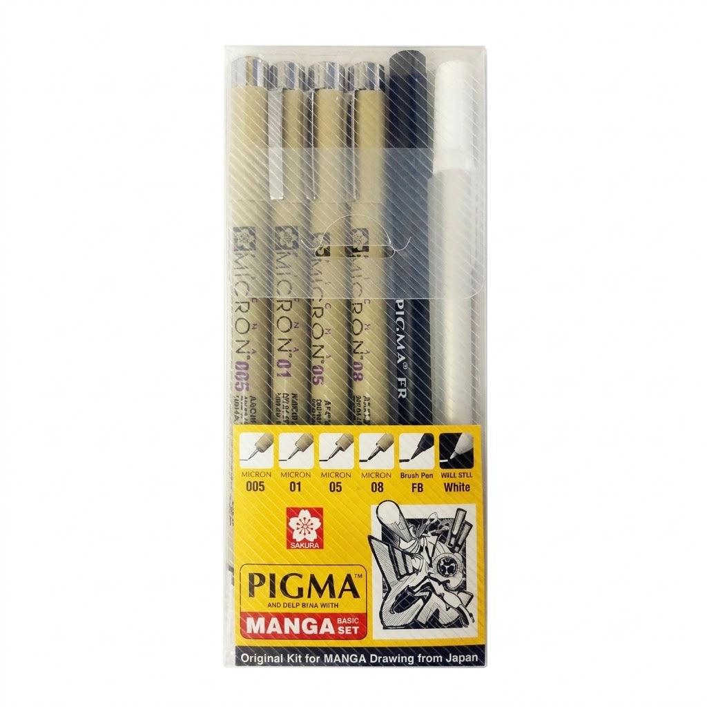 SAKURA, Fineliner Pen - Pigma | Manga | Set of 6.