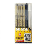 SAKURA, Fineliner Pen - Pigma | Manga | Set of 6.