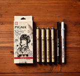 SAKURA, Pigment Fineliner | PIGMA | Manga | Set of 6.
