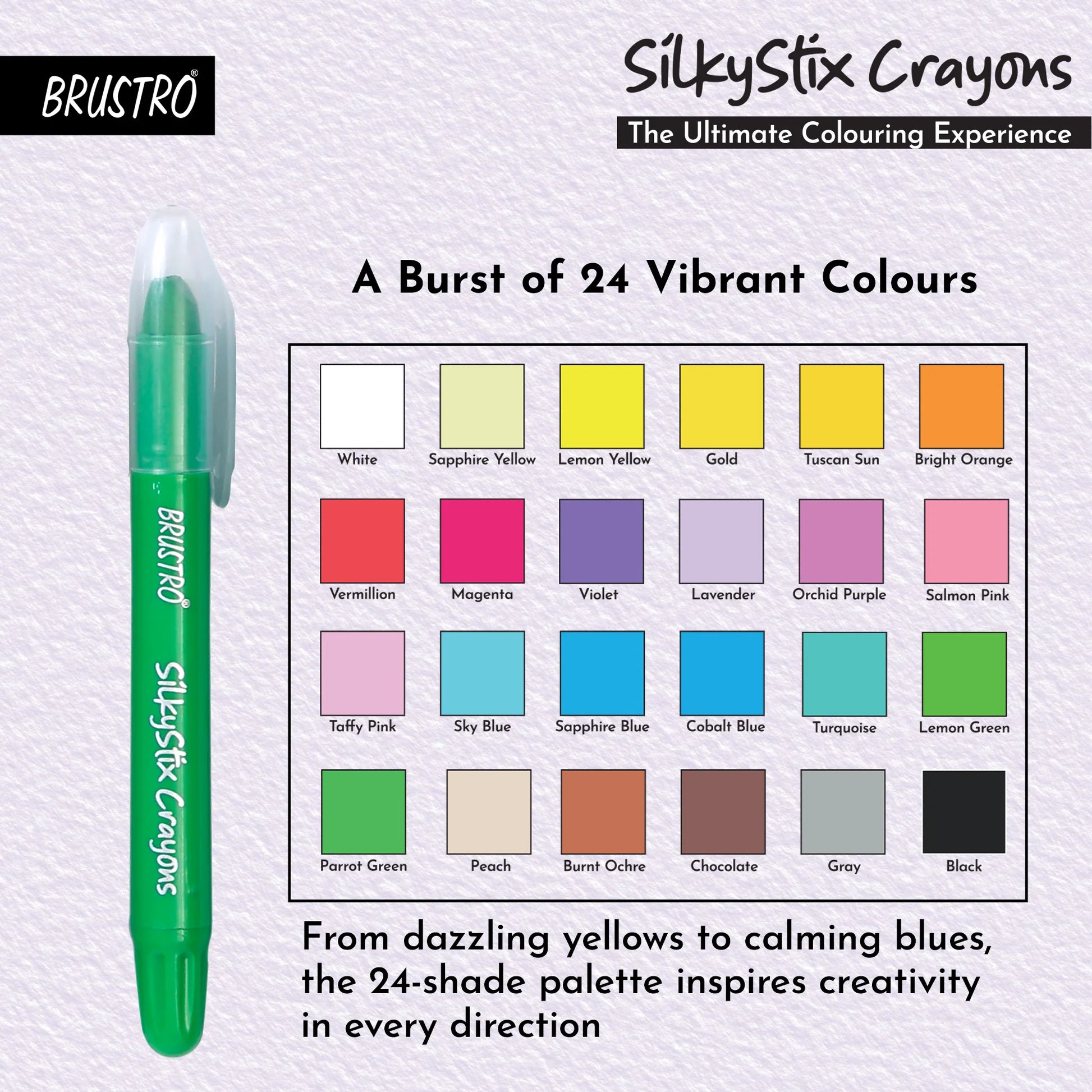 BRUSTRO, Silkystix Crayons | Set Of 24.