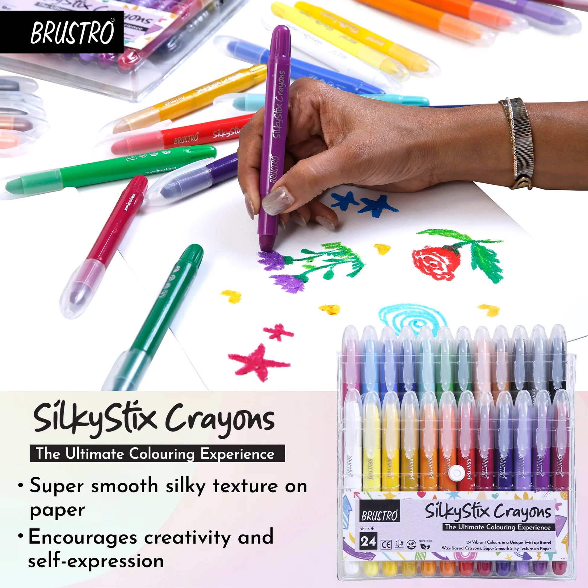 BRUSTRO, Silkystix Crayons | Set Of 24.