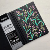 BRUSTRO, Black Sketch Book - Toned Paper.
