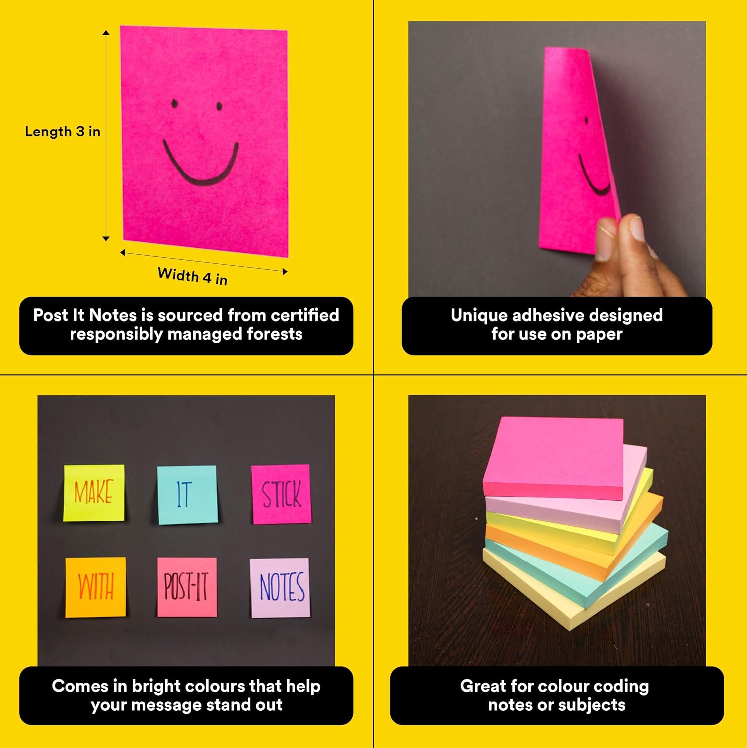 3M, Sticky Notes - Post It | 3 Colors | 135 Sheets | 3 x 3 Inch.