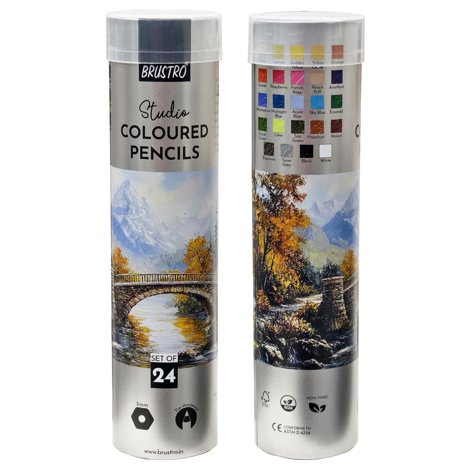 BRUSTRO, Coloured Pencils - Studio | 24shades.