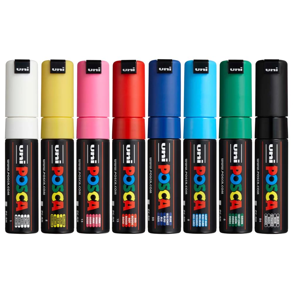 UNI, Paint Marker - POSCA | 8 mm | Set of 8.
