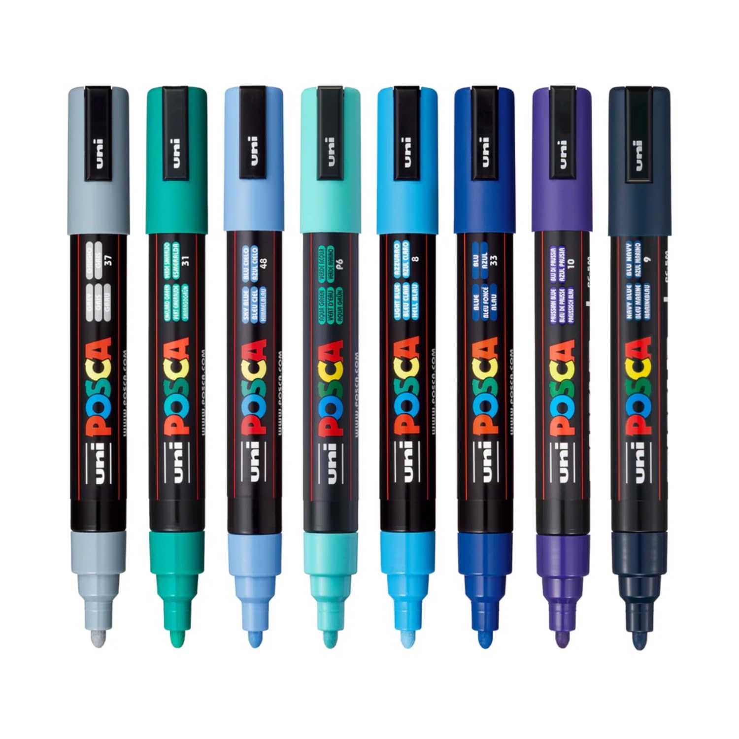 UNI, Paint Marker - POSCA | COOL | Set of 8 | 1.8 ~ 2.5 mm.