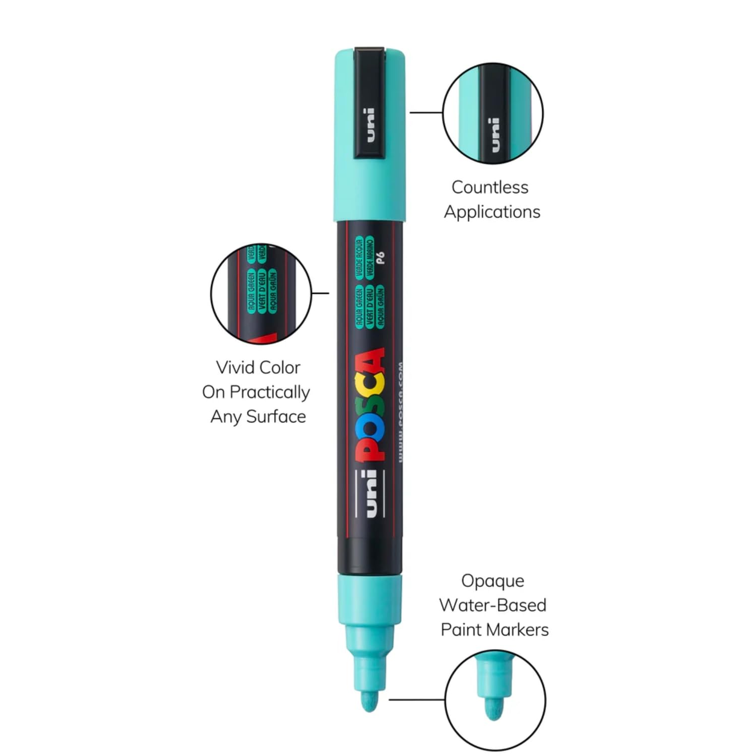 UNI, Paint Marker - POSCA | COOL | Set of 8 | 1.8 ~ 2.5 mm.