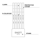 UNIBALL, Colourliner - EMOTT | 05 | Set of 5 | 0.4 mm.