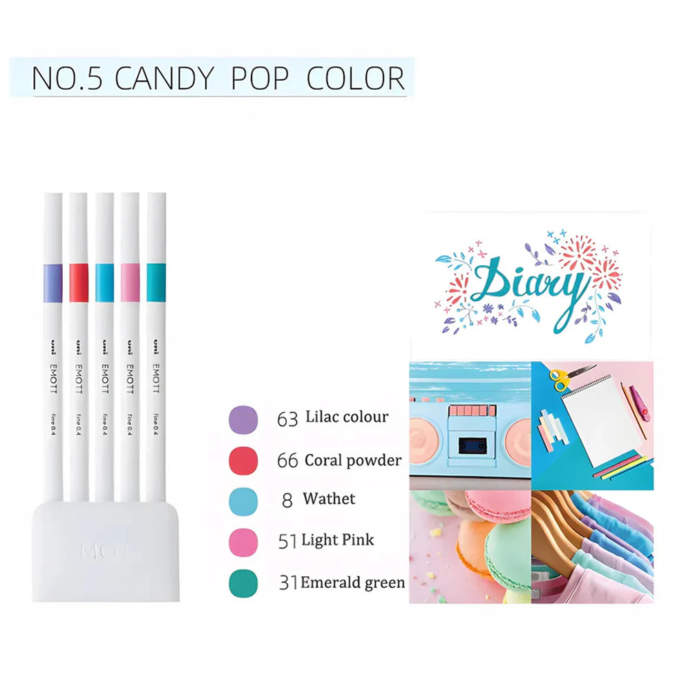 UNIBALL, Colourliner - EMOTT | 05 | Set of 5 | 0.4 mm.