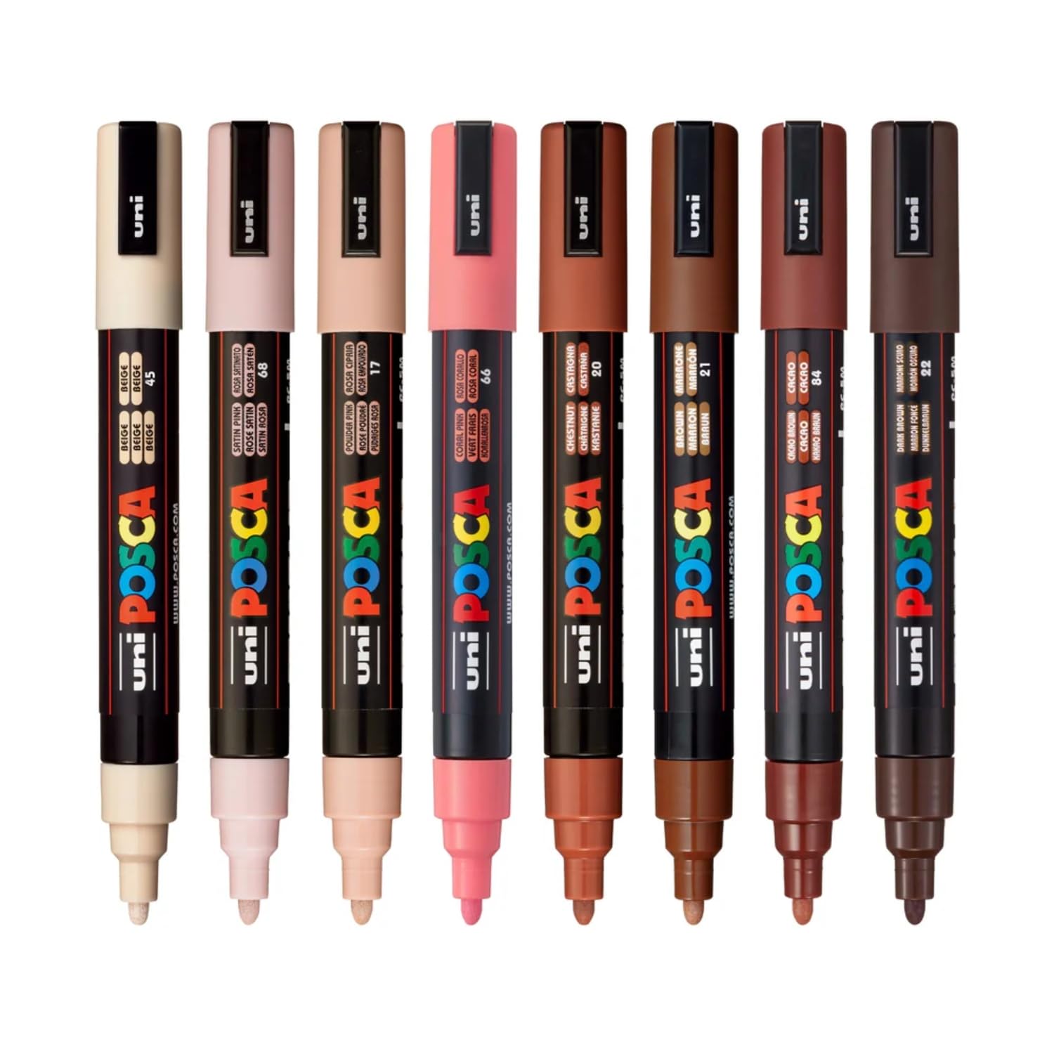 UNI, Paint Marker - POSCA | PORTRAIT | Set of 8 | 1.8 ~ 2.5 mm.