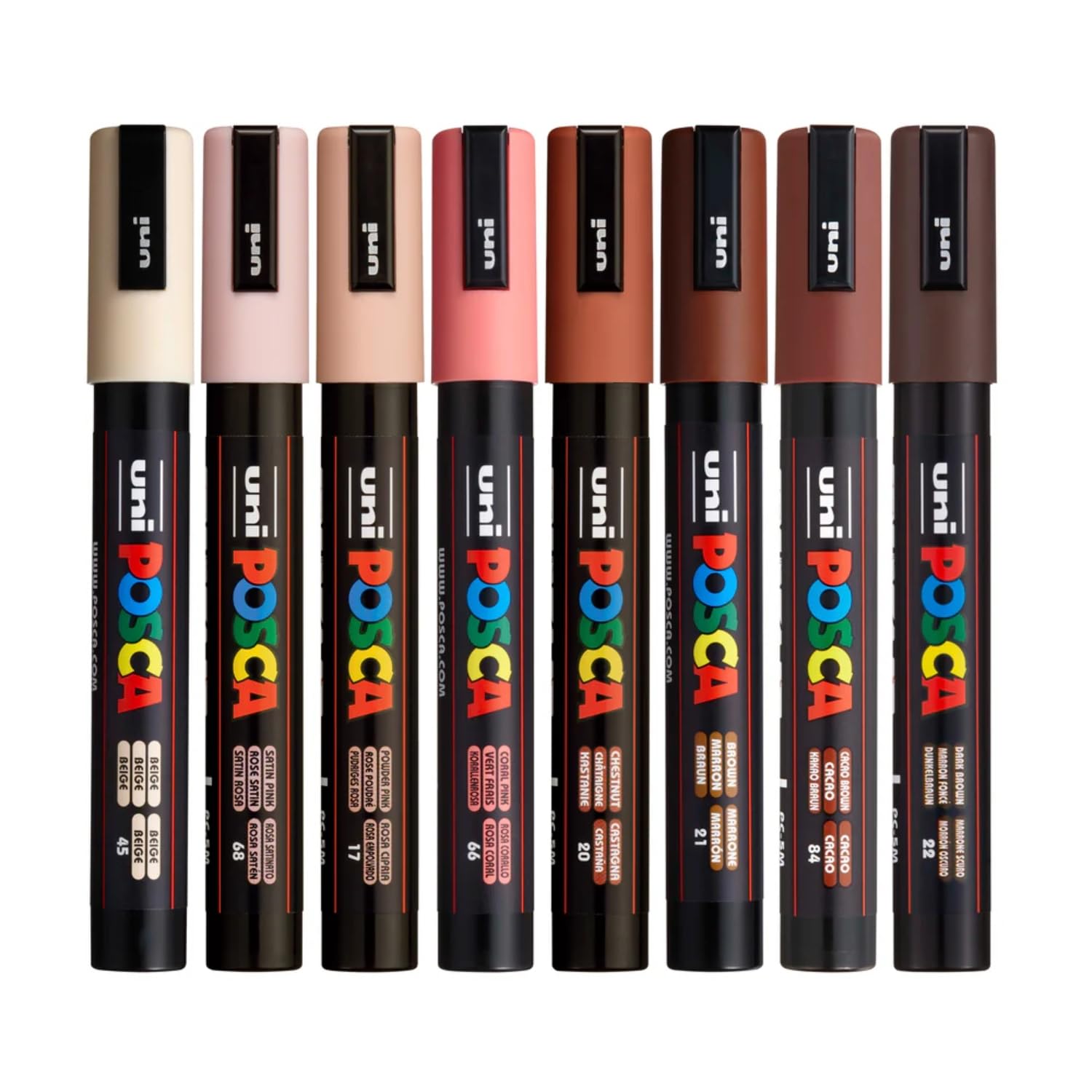 UNI, Paint Marker - POSCA | PORTRAIT | Set of 8 | 1.8 ~ 2.5 mm.