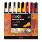 UNI, Paint Marker - POSCA | WARM | Set of 8 | 1.8 ~ 2.5 mm.
